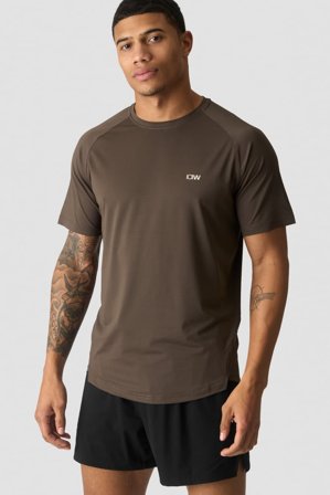 Stride Raglan Mesh T-shirt Men Dark Brown