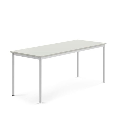 Desk SONITUS, 1800x700x720 mm, grey high pressure laminate, white