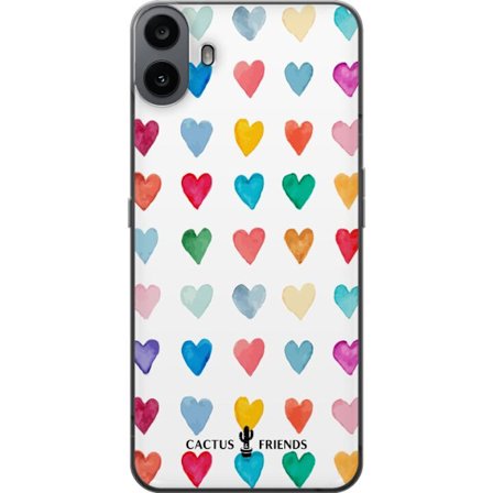 Yhteensopiva Puhelinkuori Nothing Nothing CMF Phone 1 Cactus and Friends - Watercolor Love Grid