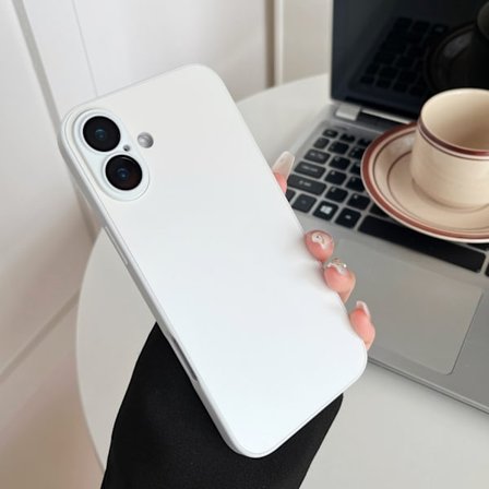 Kotelo iPhone 17 White Nano-matta kova linssikalvo