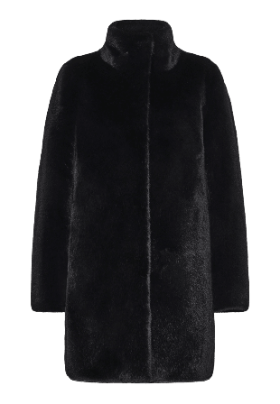 Saki Ava Coat Fuskpäls Dam Svart 38