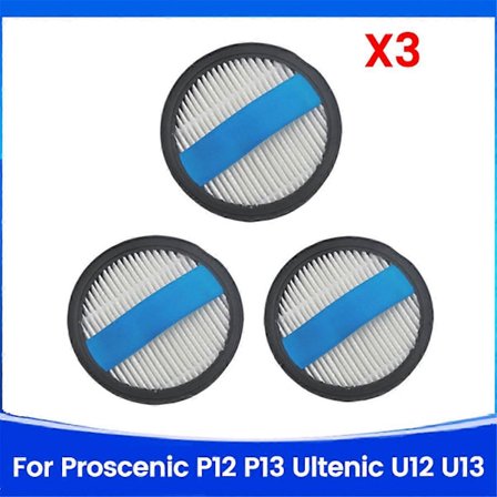 3 stk. Hepa-filtre til Proscenic P12 P13 Ultenic U12 U13 støvsuger [DB]
