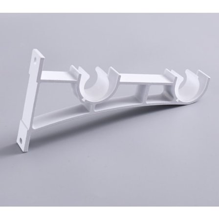 2 stk. kraftige gardinstenger i metall, gardinstangbrakett, dobbel