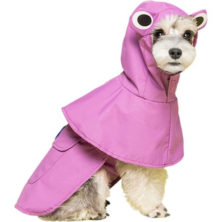 Hunderegnfrakke, Let Vandtæt Regnjakke til Kæledyr, Hundehvalp Slicker Regnfrakke med Hul til Hundesnor, Hunderegnbeklædning