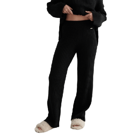 aim'n Black Rib Knit Pants Underdelar Dam Svart S