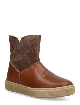 Lesley Zip Tex Bootie Vinterstøvler Pull On Brun Wheat