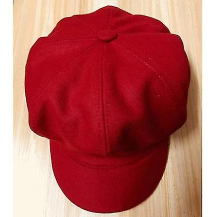 Naisten sanomalehtipoika huipullinen cap lämmin visiirihattu litteä kahdeksankulmainen cap -hg red