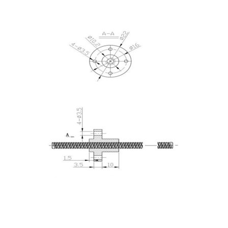 4stk T8 skrue Trinnmotor Skrumutter