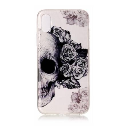 Iphone Xr Dödskalle Rosor Skull Blommor Svart/vit Svart