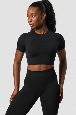 Impact Seamless Cropped T-shirt Black