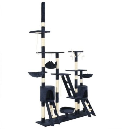 vidaXL Katt Klösträd med klöspelare i sisal 230-250 cm blå