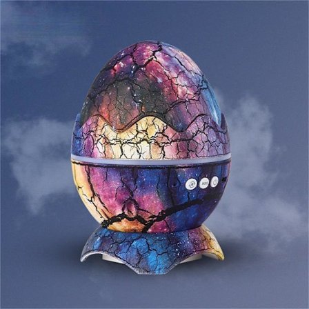 LED-stjerneprojektor Dinosaur Egg Galaxy-projektor med Bluetooth-høyttaler Nattlys med hvit støy og timer med fjernkontroll, (A)(A)