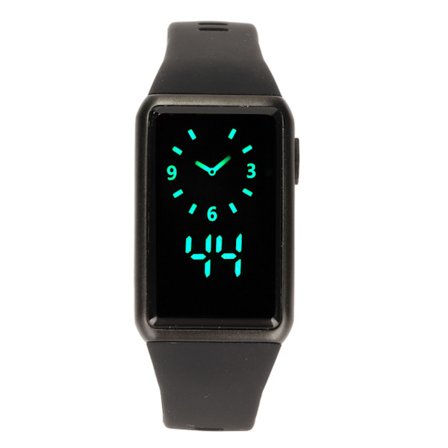 Smartklocka Legering Silikon Glas 210mAh 30m Vattentät LED Fitnessklocka Familjevänlig Svart Armband Svart Skal