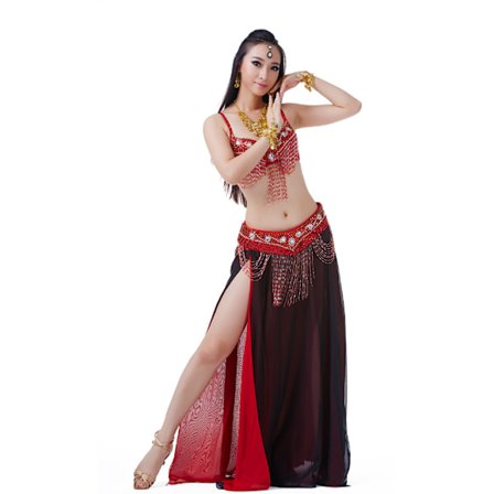 Glitter og frynser karneval danse skjørt sett