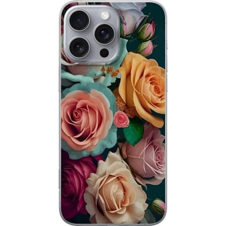 Apple iPhone 16 Pro Max Gennemsigtig cover Färgglada rosor