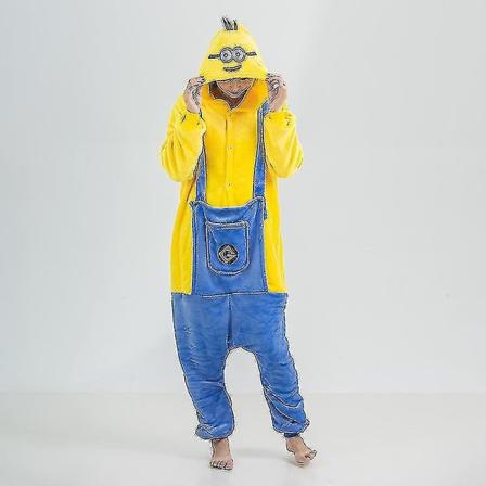 Minions Onesie Unisex Vuxen Kostym Djur Pyjamas Kigurumi Jumpsuit ovkläder Ozpzx S