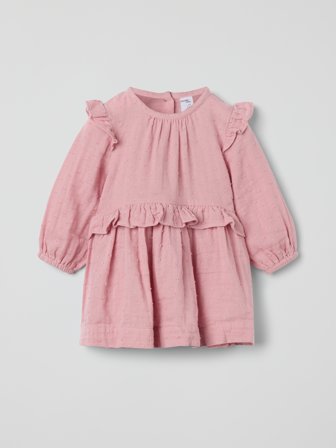 Babykleid mit Rüschen - 62 - kinderbekleidung - pink - Polarn O. Pyret