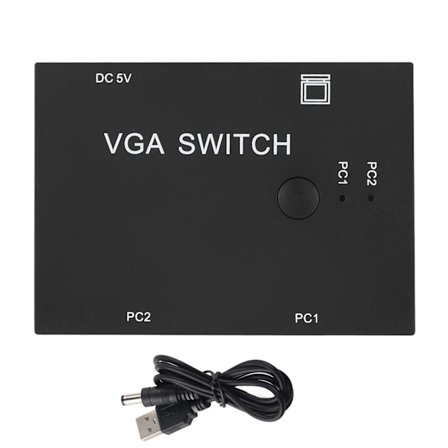 VGA Splitter 2 Port 2 Ind 1 Ud HD Skærm Switch Computer Tilbehør Værtskontakt