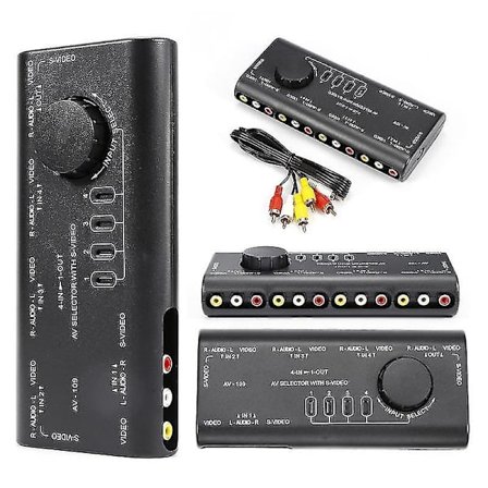 4-i-1 AV RCA Switch Box Audio Video Splitter