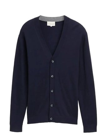 Cotton Cashmere Cardigan Navy Tom Tailor