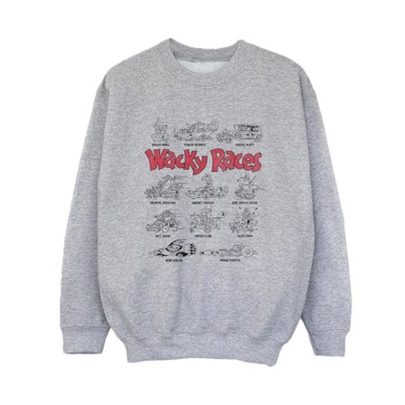 Wacky Races Pojkar Bil Lineup Sweatshirt 3-4 År Sports Grey