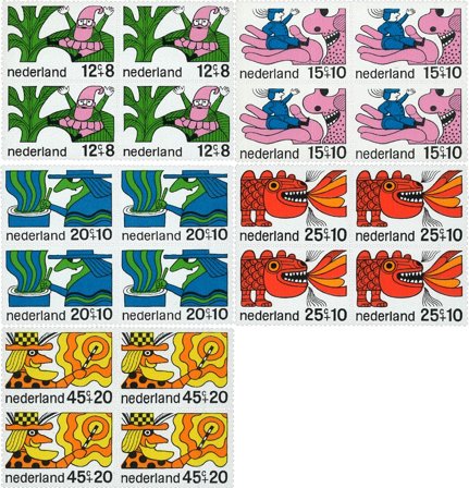 Holland 1968 - NVPH 912-916 - 4-blokke - Postfrisk