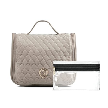 Gillian Jones Organizer Kosmetiktaske Beige velour 2 stk., Tøj & Bolig, Tilbehør, Toilettasker