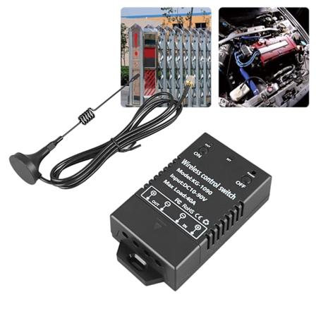Trådløs fjernkontrollbrytersett DC12V til 90V Stabil høy effektivitet relé fjernkontrollbryter Bred bruk for pumpemotorer 1+1/KG1090+Antenne AB