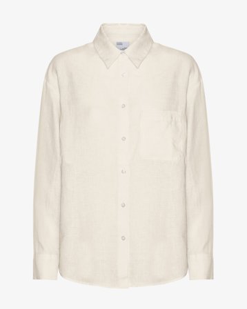 Linen Oversized Shirt - Ivory White L