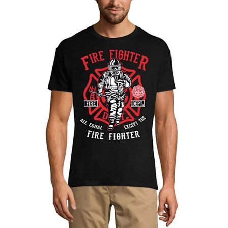 Brandman T-shirt herr – Fire Fighter – Vintage svart T-shirt