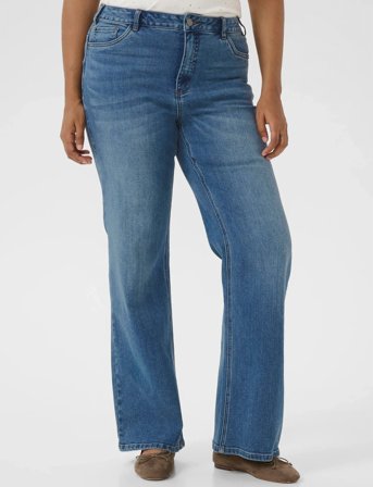 Kaffe Curve Kcflora Flared Full Lenght Jeans - Blue - 50