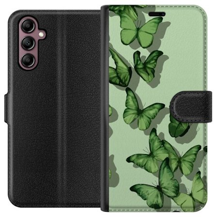 Kompatibelt Lommeboketui til Samsung Samsung Galaxy A14 5G Grønne Sommerfugler