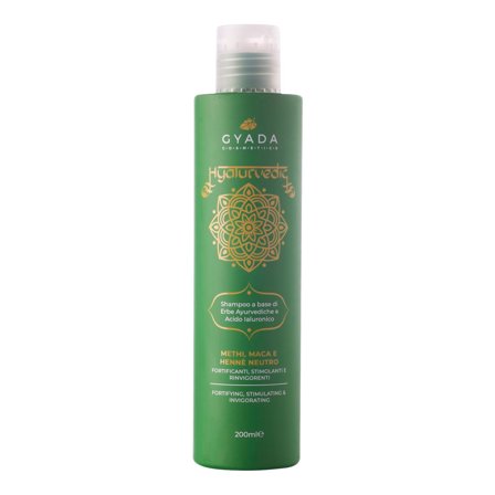 Gyada Cosmetics Hyalurvedic Shampoo Fortificante - Methi, Maca, Hennè Neutro 200ml - Shampoo Rinforzante