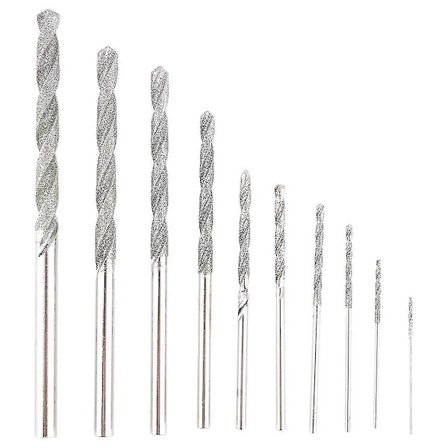 10 Delar Diamantborrsats Twist Diamantspets Borr Kraftig Mini Diamantborrsats För G