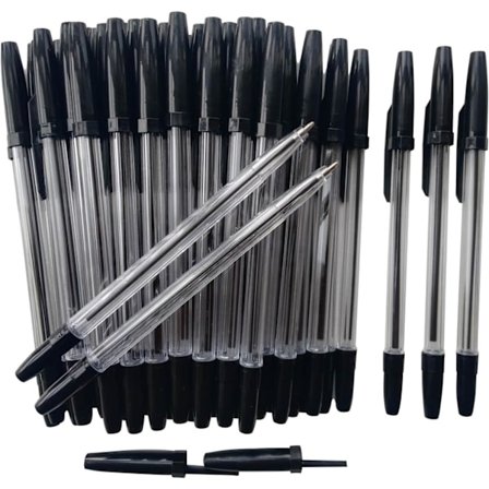 50 kulepenner, 1,0 mm medium spiss, jevn skrift, egnet for kontorer, skoler og hoteller.