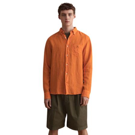 Gant - Skjortor - Orange - Herr - Storlek: L, Herr, Storlek: L