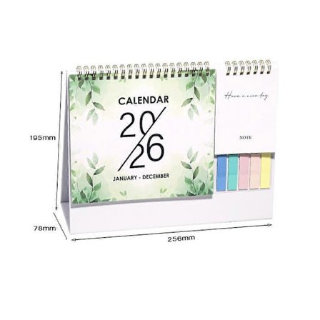 Bærbar Jan. 2026 - Des. 2026 2026 Blomsterkalender Sammenleggbar Planlegging Engelsk Kalender Fargerik Daglig Studieregistreringskalender Hjem