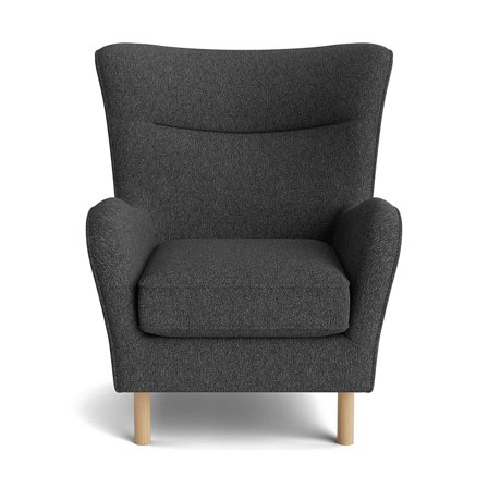 Lumo Sessel in Hygge Dunkelgrau, bequemer Polstersessel im modernen Design, hoher Sitzkomfort und langlebige Qualität, Abmessung 99cm.