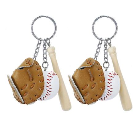 2 kpl avaimenperää Simuloitu Baseball-mailan riipus Koristeellinen avaimenperä Laukun lompakon riipus (khaki) Khaki