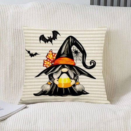 45 cm Halloween pudebetræk Hørpudebetræk 04 04