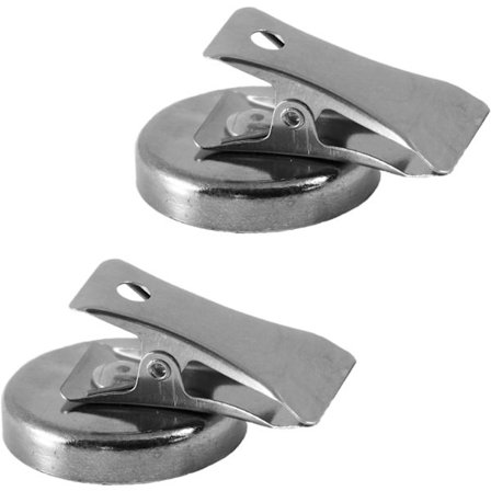 Set med 2 extra starka metallklämmamagneter - 2 kg vidhäftningskraft (vertikal) Krompläterad - Superferritmagneter för kylskåp, tavla, magnettavla,