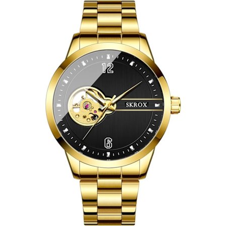 Mekaniska Tourbillonklockor för män, automatisk klocka med självuppdrag och armband i rostfritt stål