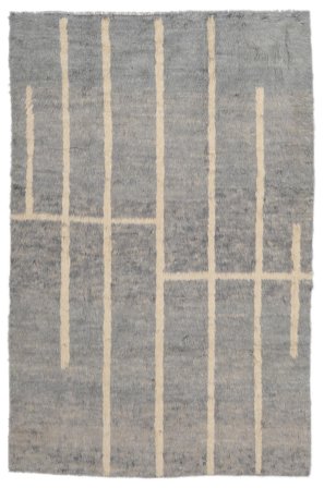 Berber Style Rug 190X286 Dark Grey/Beige Wool, Afghanistan