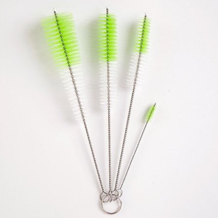 4 st rengöringsborste set flaskrengöringsborstar mini piprengöringsborstar tvättborste nylon rengöringsset för tekanna/flaska/kopp/rörmunstycke