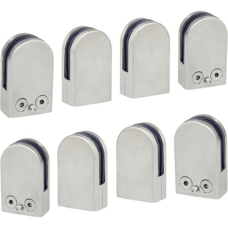 8 stk. (6-8mm) Glassklemme Glassholder 304 Rustfritt Stål Klemmeholder Klemme Flat Klips Rekkverk Vindusbalustrade Justerbar Trapp Baderom