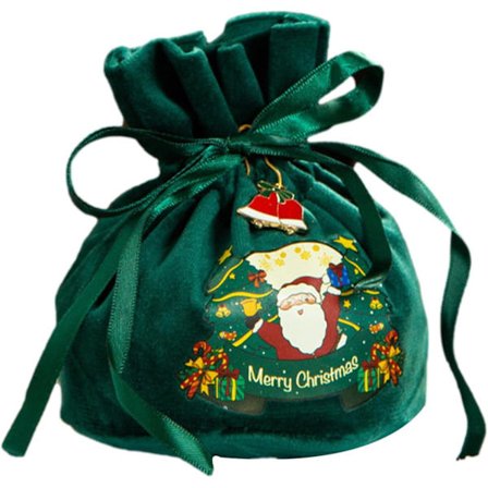 10-pakks gaveesker med snøring i fløyel til jul