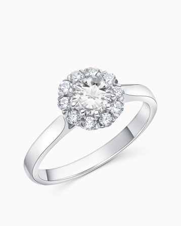 Haloring Ebba 950 Platin Naturlig Diamant 0.50 Carat - Forlovelsesringe & Vielsesringe hos Vanbruun