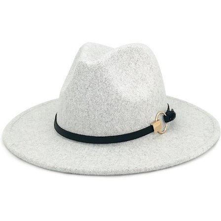 Dame Uld Bredskygget Bæltespænde Fedora Hat