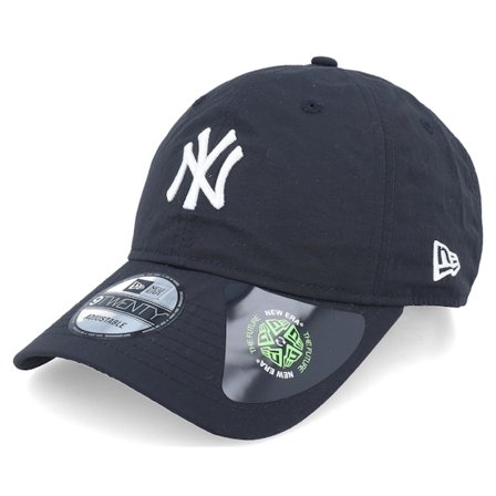 New Era - New York Yankees Recycled 9TWENTY Black/White Dad Cap Unconstructed Black Cap - MLB @ Hatstore