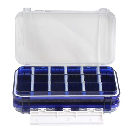17,5x10,5x4cm oppbevaringsboks for fiskeutstyr fiskekrok agn Dobbeltsidig